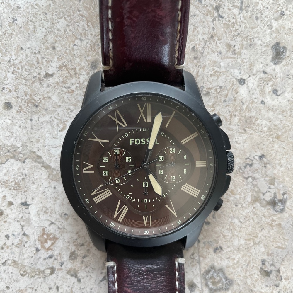 Grant Chronograph Brown Leather Watch